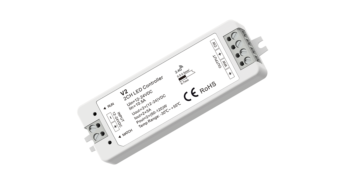 2.4G RF CCT Controller Kit - dimmbar - einstellbare Farbtemperatur 2700K-6500K LED Band
