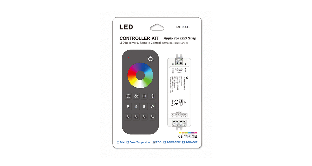 2.4G RF RGB Controller Kit - Farbwechsel - dimmbar