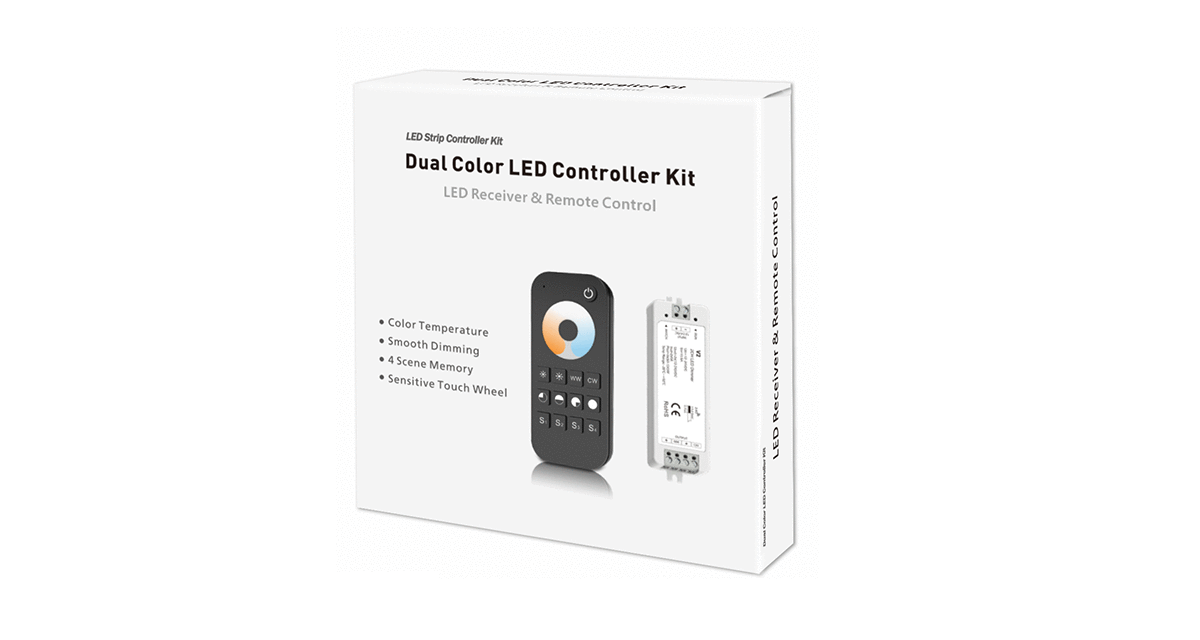 2.4G RF CCT Controller Kit - dimmbar - einstellbare Farbtemperatur 2700K-6500K LED Band