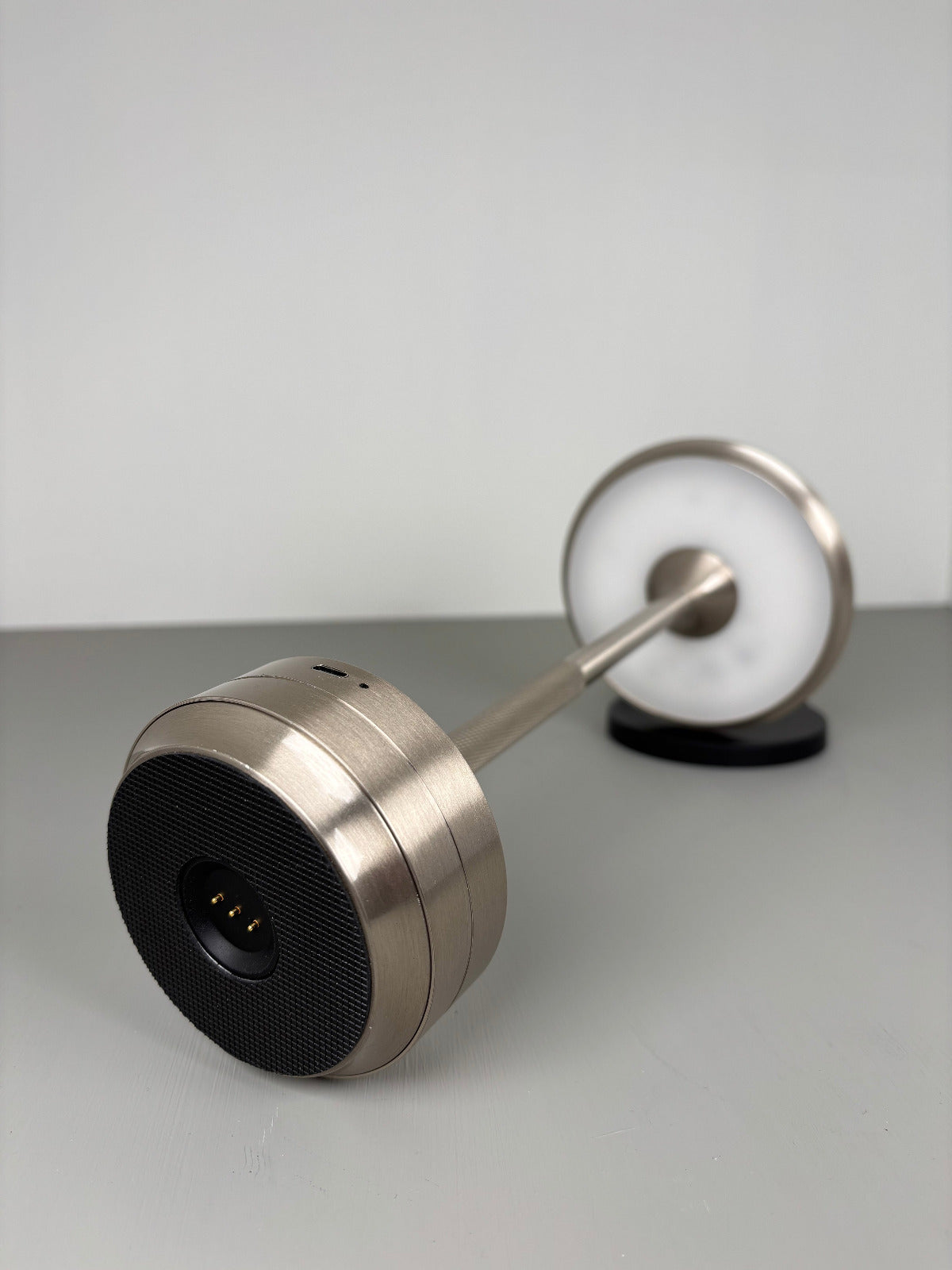 LED-Tischleuchte, silber, Akku, dimmbar
