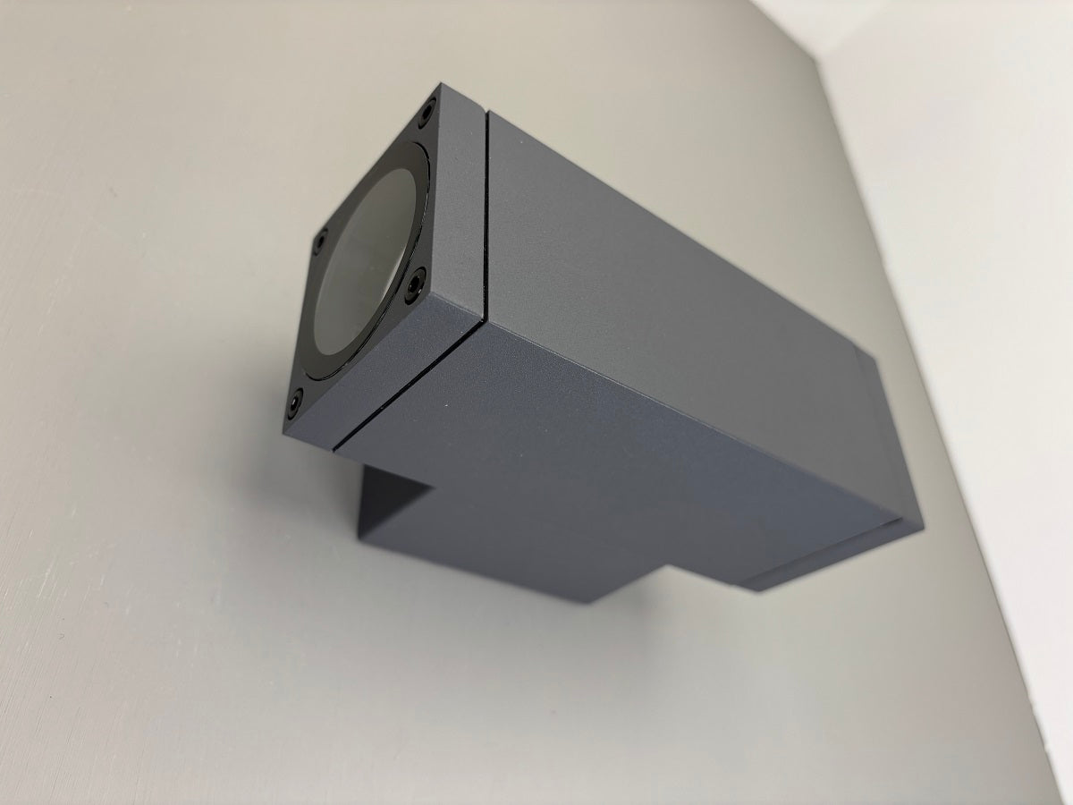 Außenwandleuchte, grau, 2flg., GU10, IP54