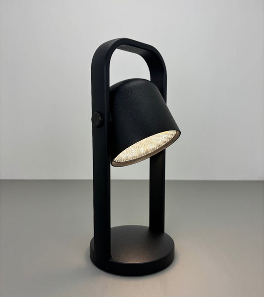 LED-Tischleuchte, grau/schwarz, Akku, dimmbar, IP54