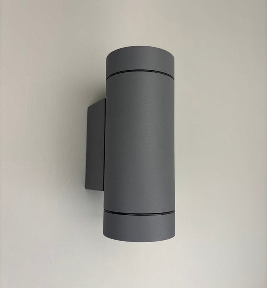 Außenwandleuchte, grau, 2flg., GU10, IP54