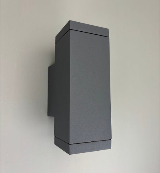 Außenwandleuchte, grau, 2flg., GU10, IP54