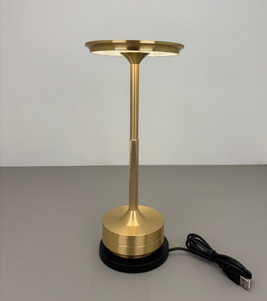LED-Tischleuchte, gold, Akku, dimmbar